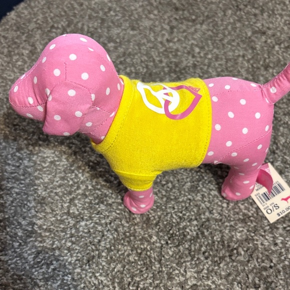 PINK Victoria's Secret Polka Dot Dog with Yellow Tee - Picture 1 of 2